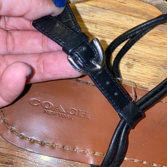 SOLD - Coach Strappy Black Sandal w/ Silver Decoration - Picture 3 of 10